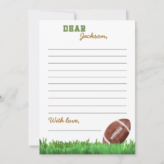 Football Tijd Capsule Note Bericht Kaart (Voorkant)