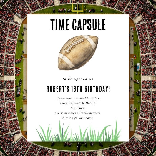 Football Time Capsule 1st birthday  Poster