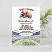 Football Touchdown Birthday Kaart (Staand voorkant)