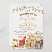 Football Touchdown en Tiny Toes Co-Ed Baby shower Kaart (Voorkant)