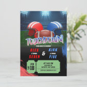 Football Touchdown Game Tijd Gezamenlijke Verjaard Kaart (Staand voorkant)