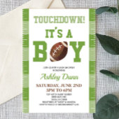 Football Touchdown Het is een Boy Green Baby showe Kaart