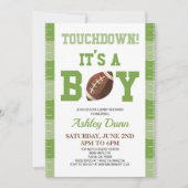 Football Touchdown Het is een Boy Green Baby showe Kaart (Voorkant)