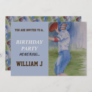 FOOTBALL TOUCHDOWN PASS INVITE KAART