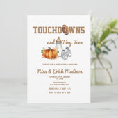 Football Touchdown Tiny Toes Herfst Baby shower Kaart (Staand voorkant)