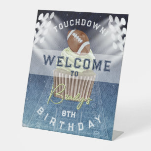Football Touchdown Verjaardagsfeest Welkomstbord Reclamebord Met Voetstuk