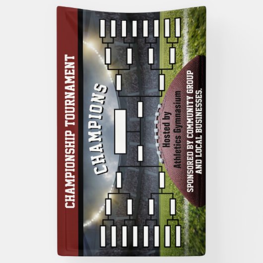 Football Tournament Brackets 16 Team Banner (Verticaal)