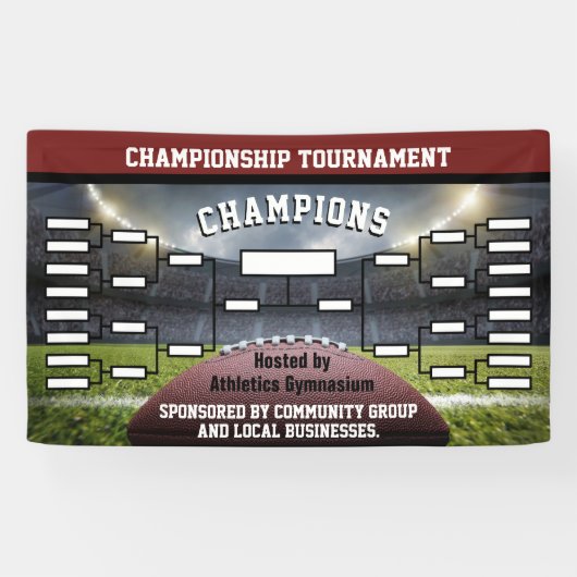 Football Tournament Brackets 16 Team Banner (Horizontaal)