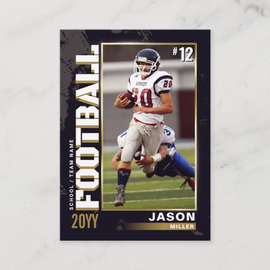 Football Trading Kaart, Football Player Kaart Gold Contactkaartje (Voorkant)