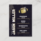 Football Trading Kaart, Football Player Kaart Gold Contactkaartje (Achterkant)