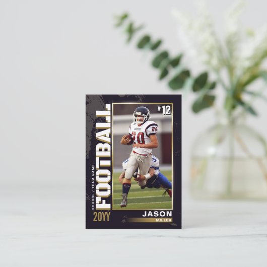 Football Trading Kaart, Football Player Kaart Gold Contactkaartje (Staand voorkant)