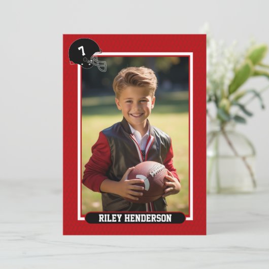 Football Trading Kaart Foto Verjaardagsfeest (Staand voorkant)