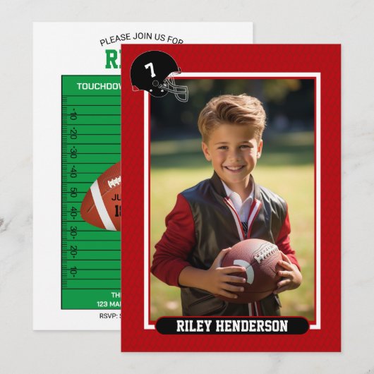 Football Trading Kaart Foto Verjaardagsfeest (Voorkant / Achterkant)