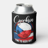 Football Tsjechië Vlag, Retro Voetbal Blikjeskoeler (Blikje Voorkant)