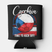 Football Tsjechië Vlag, Retro Voetbal Blikjeskoeler (Achterkant)