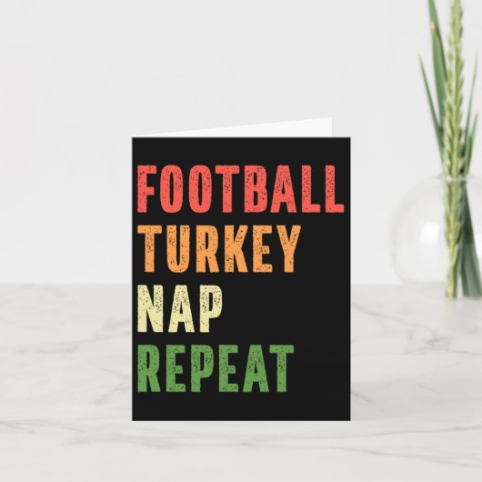 Football Turkey Nap Repat Funny Thanksgiving Kaart (Voorkant)