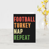 Football Turkey Nap Repat Funny Thanksgiving Kaart (Gele Bloem)