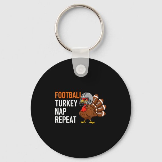 Football Turkey Nap Repeat - Thanksgiving Dad & Sleutelhanger (Voorkant)