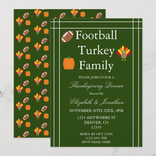 Football, Turkije, familiale Thanksgiving Kaart (Voorkant / Achterkant)