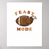 Football Turkije Feast Mode Thanksgiving Retro Vin Poster (Voorkant)