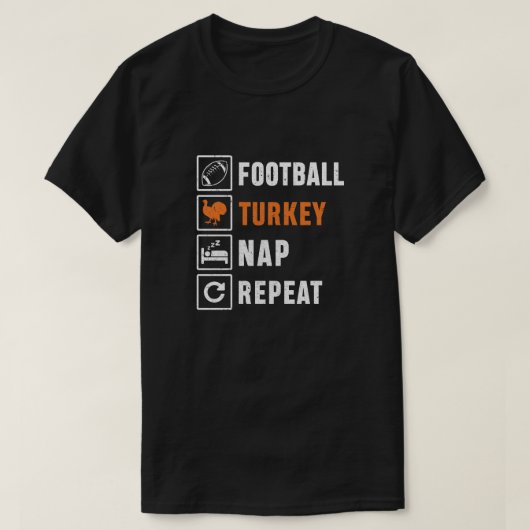 Football Turkije Nap herhaal Funny Thanksgiving Da T-shirt (Design voorkant)