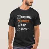 Football Turkije Nap herhaal Funny Thanksgiving Da T-shirt (Voorkant)