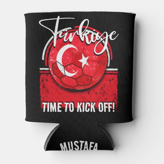Football Türkiye Flag, Turks sportfan Blikjeskoeler (Voorkant)