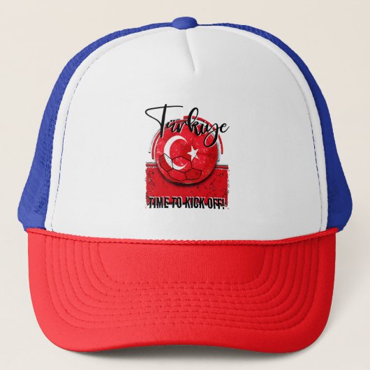 Football Türkiye Flag, Voetbal Trucker Pet (Voorkant)