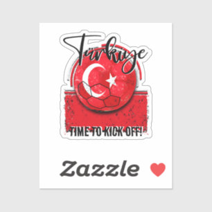 Football Türkiye vlag, retro Turks voetbal Sticker