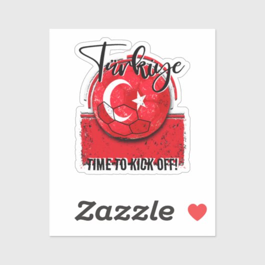 Football Türkiye vlag, retro Turks voetbal Sticker (Vel)