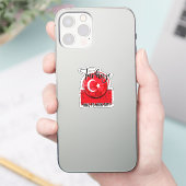 Football Türkiye vlag, retro Turks voetbal Sticker (Telefoon)