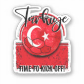 Football Türkiye vlag, retro Turks voetbal Sticker (Voorkant)