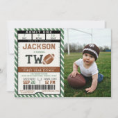 Football Tweede Down 2e Verjaardag Foto Kaart (Voorkant)