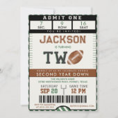 Football Tweede Down 2e Verjaardagsuitnodiging Kaart (Voorkant)