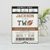 Football Tweede Down 2e Verjaardagsuitnodiging Kaart (Staand voorkant)