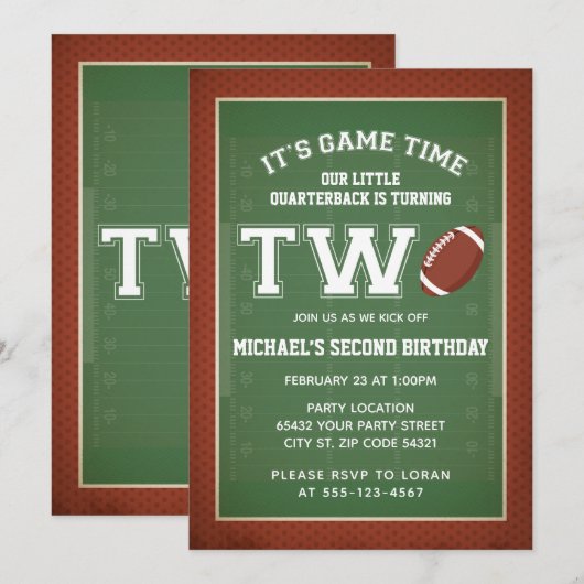 Football Tweede verjaardagsfeestje Kaart (Voorkant / Achterkant)