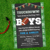 Football TWIN Baby Shower Chalkboard Invitation Kaart