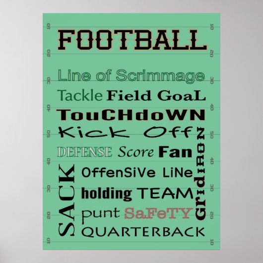 FOOTBALL typografie Poster (Voorkant)