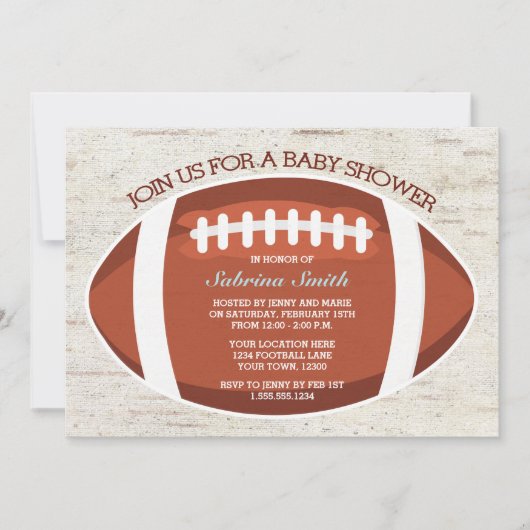  Football Uitnodiging Baby shower (Voorkant)