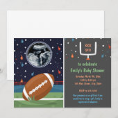 Football-uitnodiging met afbeelding jongen baby sh kaart (Voorkant / Achterkant)