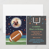 Football uitnodiging met afbeelding jongen verjaar (Voorkant / Achterkant)