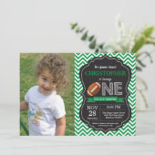 Football uitnodiging voor eerste verjaardag (Staand voorkant)