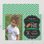 Football uitnodiging voor eerste verjaardag (Voorkant / Achterkant)