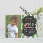 Football uitnodiging voor eerste verjaardag (Staand voorkant)