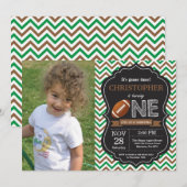 Football uitnodiging voor eerste verjaardag (Voorkant / Achterkant)