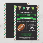 Football uitnodiging voor eerste verjaardag (Voorkant / Achterkant)