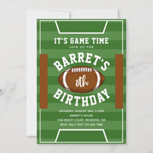 Football Uitnodigingen | Football Birthday (Voorkant)