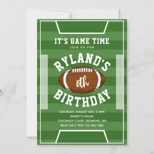 Football Uitnodigingen | Football Birthday (Voorkant)