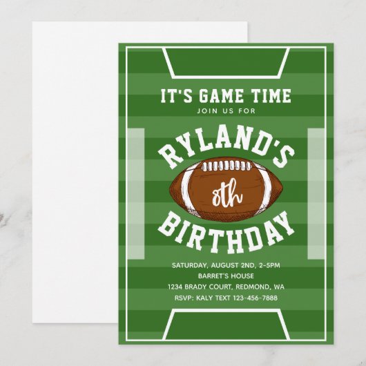 Football Uitnodigingen | Football Birthday (Voorkant / Achterkant)