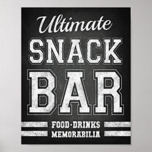 Football ULTIMATE SNACK BAR Sign Chalk Print